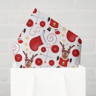 Cute Festive Red Christmas Reindeer Seidenpapier