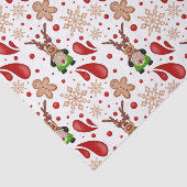 Cute Festive Red Christmas Reindeer Seidenpapier (Ausschnitt)