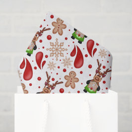 Cute Festive Red Christmas Reindeer Seidenpapier