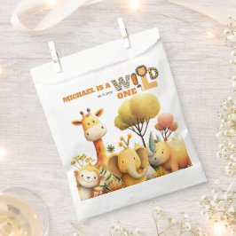 Cute Festive Safari Animals WILD ONE 1st Birthday Geschenktütchen