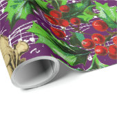 Cute Festive Vintage Angel Cherubs Holly Christmas Geschenkpapier (Rolleneckpunkt)