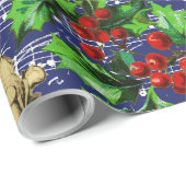 Cute Festive Vintage Angel Cherubs Holly Christmas Geschenkpapier (Rolleneckpunkt)