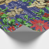 Cute Festive Vintage Angel Cherubs Holly Christmas Geschenkpapier (Ecke)