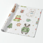 Cute Festive Woodland Animals Christmas Geschenkpapier (Ungerollt)