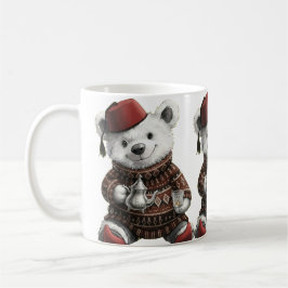  Cute Fez Hat Teddy in Cozy Winter Sweater Kaffeetasse