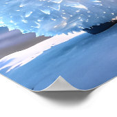 Cute Fire and Ice Penguin Northern Lights Poster (Ecke)