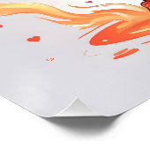 Cute Fire Baby Dragon Art Poster (Ecke)