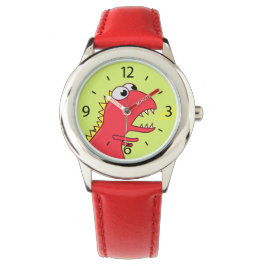 Cute Fire Breath Cartoon T-Rex Dinosaur Armbanduhr