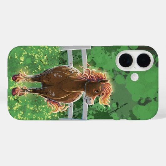 Cute Fire Horse Case-Mate iPhone Hülle (Rückseite (Horizontal))