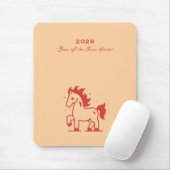 Cute Fire Horse Mousepad (Mit Mouse)