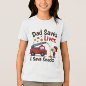 Cute Firefighthing Kids T-Shirt with Firetrucks Tri-Blend Shirt (Vorderseite)