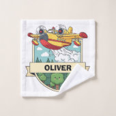 Cute Firefighting Plane Badge Waschlappen (Waschlappen)