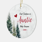 Cute first Christmas as auntie red heart Keramik Ornament (Links)