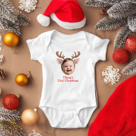 Cute First Christmas Baby Reindeer Baby Strampler