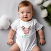 Cute First Christmas Baby Reindeer Baby Strampler