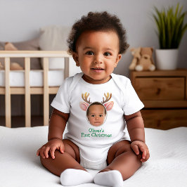 Cute First Christmas Baby Reindeer Baby Strampler