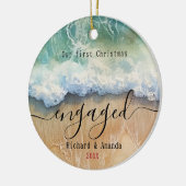 Cute first Christmas engaged coastal beach Keramik Ornament (Links)