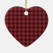 Cute first Christmas engagement red heart trees Keramik Ornament (Hinten)