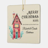 Cute First Christmas in Our New Home Photo Keramikornament (Links)