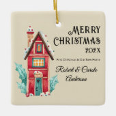 Cute First Christmas in Our New Home Photo Keramikornament (Vorderseite)