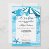 Cute Fish Nautical Baby Shower Invitation Einladung (Vorderseite)