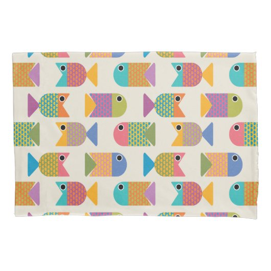 Cute Fish Pattern on Cream Kissenbezug (Vorderseite)