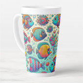 Cute Fish Splash Latte Cup Ocean Vibes Milchtasse (Linke Ecke)
