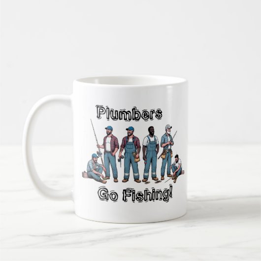 Cute FISHING & Plumbers Blues Personalize Kaffeetasse (Links)