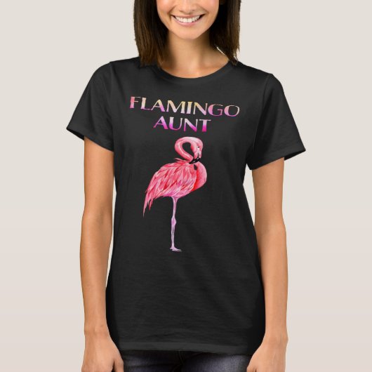 Cute Flamingo Aunt Awesome Christmas T-Shirt (Vorderseite)