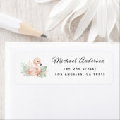  Cute Flamingo Baby Shower Return Address Label (Insitu)