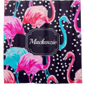 Cute Flamingo Pattern Duschvorhang (Vorderseite)