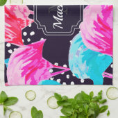 Cute Flamingo Pattern Geschirrtuch (Gefaltet)