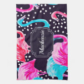 Cute Flamingo Pattern Geschirrtuch (Vertikal)