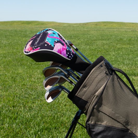 Cute Flamingo Pattern Golf Headcover (In SItu)