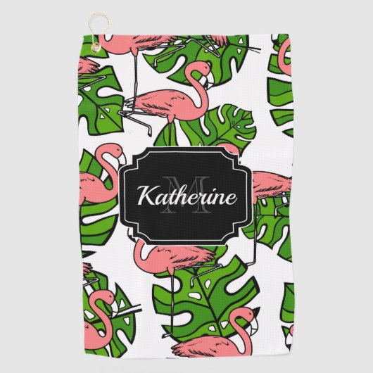 Cute Flamingo Pattern Golfhandtuch (Vorderseite)