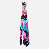 Cute Flamingo Pattern Krawatte (Rückseite)
