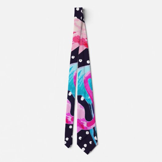 Cute Flamingo Pattern Krawatte (Rückseite)