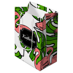 Cute Flamingo Pattern Mittlere Geschenktüte