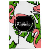Cute Flamingo Pattern Mittlere Geschenktüte (Vorderseite)