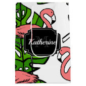 Cute Flamingo Pattern Mittlere Geschenktüte (Rückseite)