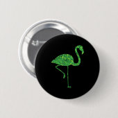 Cute Flamingo Shamrocks Shirt St Patricks Day Anim Button (Vorne & Hinten)