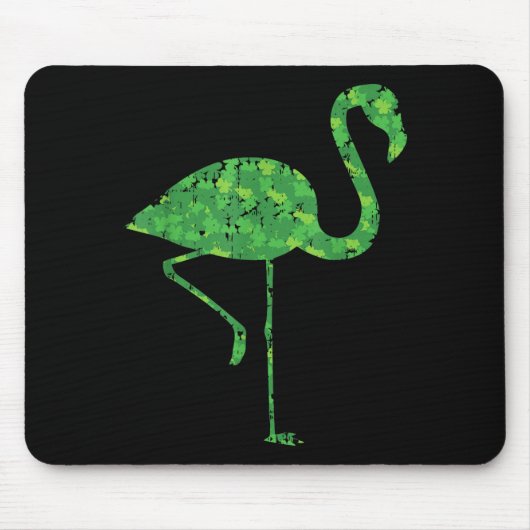 Cute Flamingo Shamrocks Shirt St Patricks Day Anim Mousepad (Vorne)