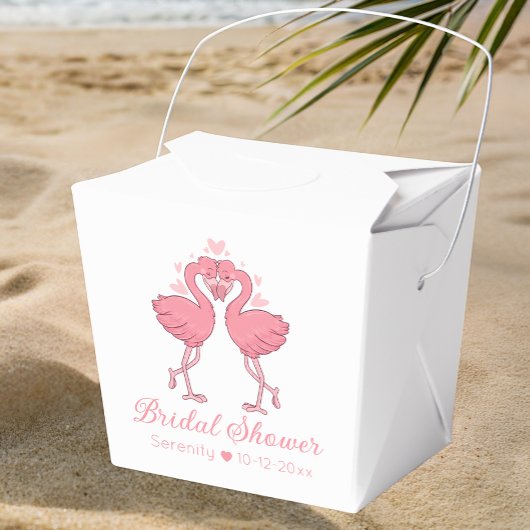 Cute Flamingo Tropical Pink Hawaiian Bridal Shower Geschenkschachtel