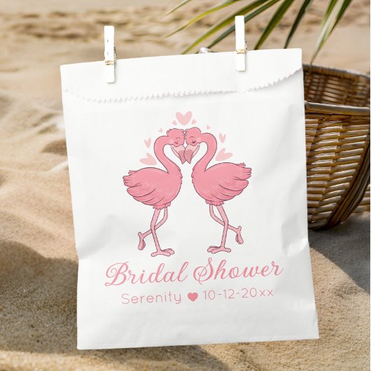 Cute Flamingo Tropical Pink Hawaiian Bridal Shower Geschenktütchen