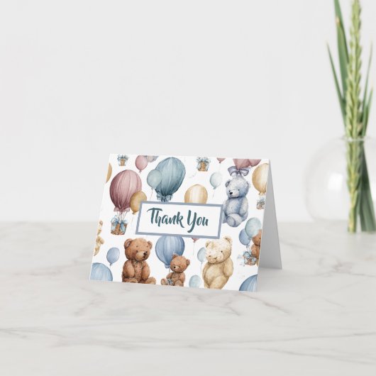 Cute Flat Baby Boy Thank You Card – Pastel Style Dankeskarte (Vorderseite)