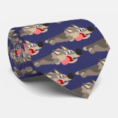 Cute Fleet Cartoon Wolf Tie Krawatte (Gerollt)