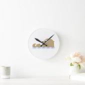 Cute Floating Otter Runde Wanduhr (Zuhause)
