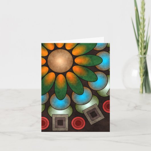 Cute Floral Abstract Vector Art Note Card Karte (Vorderseite)