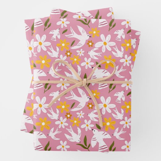 Cute Floral Bird Seamless Pattern Geschenkpapier Set (Beispiel)