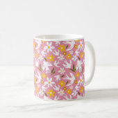 Cute Floral Bird Seamless Pattern Kaffeetasse (VorderseiteRechts)